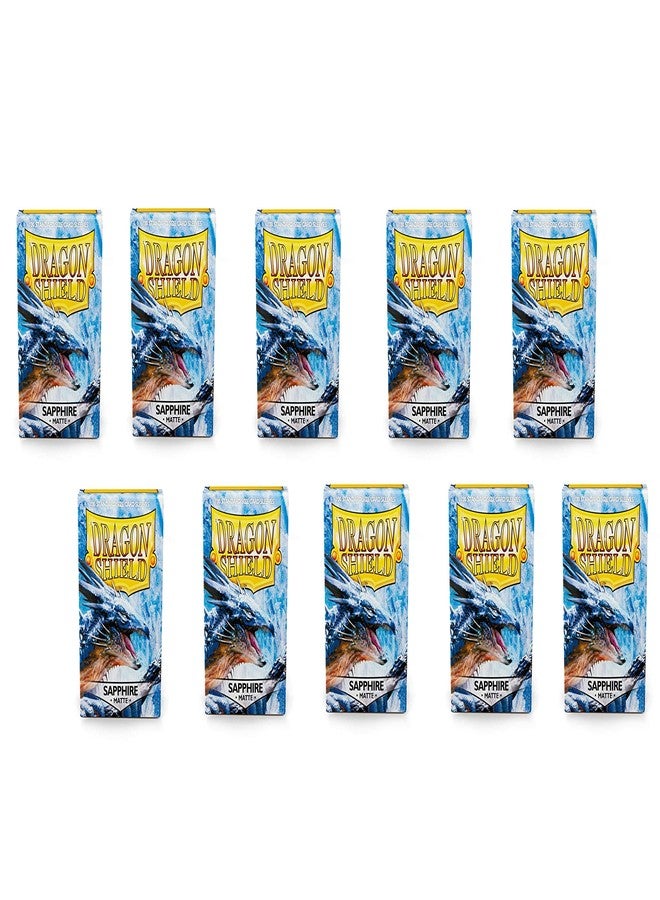 دراجون شيلد علبة عرض تحتوي على 10 عبوات من أغطية بطاقات دراغون شيلد مات سافير، مقاس قياسي، 100 قطعة - Image 2